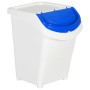 Cubos de basura apilables con tapa 3 uds PP blanco 120 L de vidaXL, Cubos de la basura y papeleras - Ref: Foro24-364070, Prec...