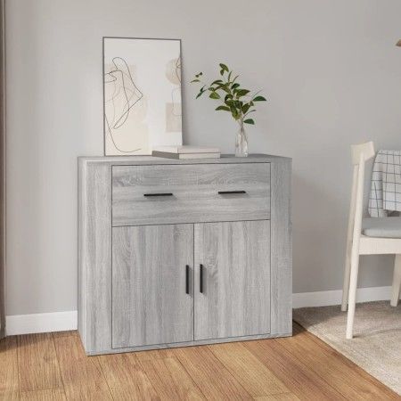 Aparador de madera contrachapada gris Sonoma 80x33x70 cm de vidaXL, Aparadores - Ref: Foro24-816574, Precio: 94,40 €, Descuen...