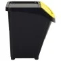 Cubos de basura apilables con tapa 3 uds PP negro 120 L de vidaXL, Cubos de la basura y papeleras - Ref: Foro24-364071, Preci...