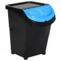 Cubos de basura apilables con tapa 3 uds PP negro 120 L de vidaXL, Cubos de la basura y papeleras - Ref: Foro24-364071, Preci...