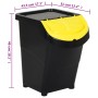 Cubos de basura apilables con tapa 3 uds PP negro 120 L de vidaXL, Cubos de la basura y papeleras - Ref: Foro24-364071, Preci...