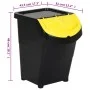 Cubos de basura apilables con tapa 3 uds PP negro 120 L de vidaXL, Cubos de la basura y papeleras - Ref: Foro24-364071, Preci...