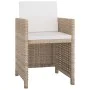Set comedor de jardín 9 piezas y cojines ratán sintético beige de vidaXL, Conjuntos de jardín - Ref: Foro24-42545, Precio: 68...
