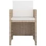 Set comedor de jardín 9 piezas y cojines ratán sintético beige de vidaXL, Conjuntos de jardín - Ref: Foro24-42545, Precio: 68...