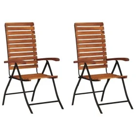 Reclining garden chairs 2 units solid acacia wood by vidaXL, Garden chairs - Ref: Foro24-44391, Price: 174,83 €, Discount: %