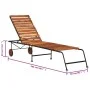 Tumbona ajustable de madera maciza de acacia y patas de acero de vidaXL, Tumbonas - Ref: Foro24-44394, Precio: 97,71 €, Descu...