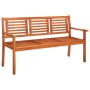 Banco de jardín 3 plazas madera maciza de eucalipto 150 cm de vidaXL, Bancos de jardín - Ref: Foro24-44399, Precio: 189,41 €,...