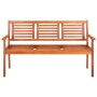 Banco de jardín 3 plazas madera maciza de eucalipto 150 cm de vidaXL, Bancos de jardín - Ref: Foro24-44399, Precio: 189,41 €,...