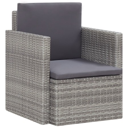 Sillón de jardín con cojines ratán sintético gris de vidaXL, Sillas de jardín - Ref: Foro24-45781, Precio: 117,81 €, Descuent...