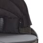 Tumbona de jardín con dosel de ratán sintético gris de vidaXL, Camas para exteriores - Ref: Foro24-46093, Precio: 731,08 €, D...