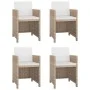 Set de comedor de jardín 5 pzas y cojines ratán sintético beige de vidaXL, Conjuntos de jardín - Ref: Foro24-46385, Precio: 3...