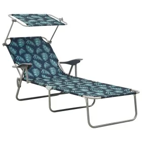 Liege mit blattbedruckter Stahlmarkise von vidaXL, Liegen - Ref: Foro24-310338, Preis: 95,82 €, Rabatt: %