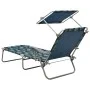 Tumbona con toldo acero estampado de hojas de vidaXL, Tumbonas - Ref: Foro24-310338, Precio: 95,82 €, Descuento: %