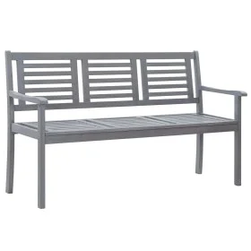 Banco de jardín 3 plazas madera maciza de eucalipto gris 150 cm de vidaXL, Bancos de jardín - Ref: Foro24-47295, Precio: 205,...