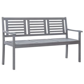 Banco de jardín 3 plazas madera maciza de eucalipto gris 150 cm de vidaXL, Bancos de jardín - Ref: Foro24-47295, Precio: 209,...