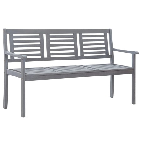 Banco de jardín 3 plazas madera maciza de eucalipto gris 150 cm de vidaXL, Bancos de jardín - Ref: Foro24-47295, Precio: 209,...