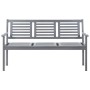 Banco de jardín 3 plazas madera maciza de eucalipto gris 150 cm de vidaXL, Bancos de jardín - Ref: Foro24-47295, Precio: 209,...
