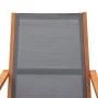 Silla de jardín madera maciza de eucalipto y textilene gris de vidaXL, Sillas de jardín - Ref: Foro24-48695, Precio: 88,74 €,...