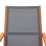 Silla de jardín madera maciza de eucalipto y textilene gris de vidaXL, Sillas de jardín - Ref: Foro24-48695, Precio: 91,90 €,...
