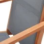 Silla de jardín madera maciza de eucalipto y textilene gris de vidaXL, Sillas de jardín - Ref: Foro24-48695, Precio: 88,74 €,...