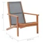 Silla de jardín madera maciza de eucalipto y textilene gris de vidaXL, Sillas de jardín - Ref: Foro24-48695, Precio: 88,74 €,...