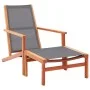 Silla de jardín con reposapiés madera eucalipto textilene gris de vidaXL, Sillas de jardín - Ref: Foro24-48696, Precio: 114,4...