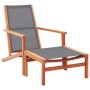 Silla de jardín con reposapiés madera eucalipto textilene gris de vidaXL, Sillas de jardín - Ref: Foro24-48696, Precio: 115,9...