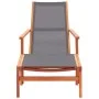 Silla de jardín con reposapiés madera eucalipto textilene gris de vidaXL, Sillas de jardín - Ref: Foro24-48696, Precio: 114,4...