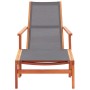 Silla de jardín con reposapiés madera eucalipto textilene gris de vidaXL, Sillas de jardín - Ref: Foro24-48696, Precio: 115,9...