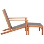 Silla de jardín con reposapiés madera eucalipto textilene gris de vidaXL, Sillas de jardín - Ref: Foro24-48696, Precio: 114,4...