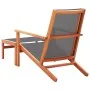 Silla de jardín con reposapiés madera eucalipto textilene gris de vidaXL, Sillas de jardín - Ref: Foro24-48696, Precio: 114,4...