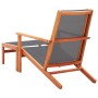 Silla de jardín con reposapiés madera eucalipto textilene gris de vidaXL, Sillas de jardín - Ref: Foro24-48696, Precio: 115,9...