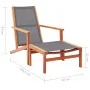 Silla de jardín con reposapiés madera eucalipto textilene gris de vidaXL, Sillas de jardín - Ref: Foro24-48696, Precio: 114,4...