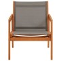 Silla de jardín madera maciza de eucalipto y textilene gris de vidaXL, Sillas de jardín - Ref: Foro24-48697, Precio: 107,85 €...