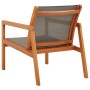 Silla de jardín madera maciza de eucalipto y textilene gris de vidaXL, Sillas de jardín - Ref: Foro24-48697, Precio: 107,85 €...