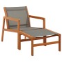 Silla de jardín con reposapiés madera eucalipto textilene gris de vidaXL, Sillas de jardín - Ref: Foro24-48698, Precio: 152,0...