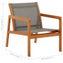 Silla de jardín con reposapiés madera eucalipto textilene gris de vidaXL, Sillas de jardín - Ref: Foro24-48698, Precio: 152,0...