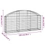 Cesta de gaviones forma arco hierro galvanizado 150x30x60/80 cm en Macetas y jardineras | Comprar online en Foru.es