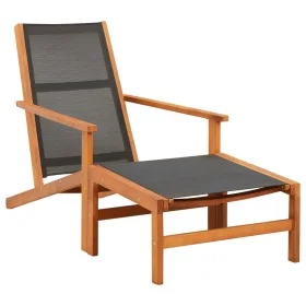 Garden chair with eucalyptus wood and textilene footrest by vidaXL, Garden chairs - Ref: Foro24-48700, Price: 124,39 €, Disco...