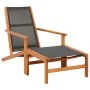 Silla de jardín con reposapiés madera de eucalipto y textilene de vidaXL, Sillas de jardín - Ref: Foro24-48700, Precio: 124,3...