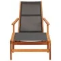 Silla de jardín con reposapiés madera de eucalipto y textilene de vidaXL, Sillas de jardín - Ref: Foro24-48700, Precio: 124,3...