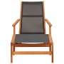 Silla de jardín con reposapiés madera de eucalipto y textilene de vidaXL, Sillas de jardín - Ref: Foro24-48700, Precio: 124,9...