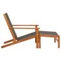 Silla de jardín con reposapiés madera de eucalipto y textilene de vidaXL, Sillas de jardín - Ref: Foro24-48700, Precio: 124,3...