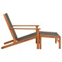 Silla de jardín con reposapiés madera de eucalipto y textilene de vidaXL, Sillas de jardín - Ref: Foro24-48700, Precio: 124,9...