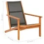 Silla de jardín con reposapiés madera de eucalipto y textilene de vidaXL, Sillas de jardín - Ref: Foro24-48700, Precio: 124,3...