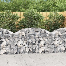 Cesta de gaviones forma arco hierro galvanizado 150x30x80/100cm en Macetas y jardineras | Comprar online en Foru.es