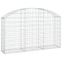 Cesta de gaviones forma arco hierro galvanizado 150x30x80/100cm en Macetas y jardineras | Comprar online en Foru.es