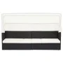 Sofá de jardín con dosel negro ratán sintético de vidaXL, Tumbonas - Ref: Foro24-49393, Precio: 196,60 €, Descuento: %