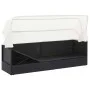 Sofá de jardín con dosel negro ratán sintético de vidaXL, Tumbonas - Ref: Foro24-49393, Precio: 196,60 €, Descuento: %