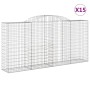 Cestas gaviones 15 uds forma de arco hierro 300x50x140/160 cm en Macetas y jardineras | Comprar online en Foru.es